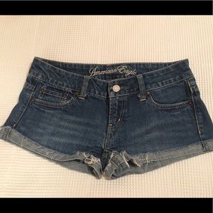 American Eagle regular wash cuffed denim shorts